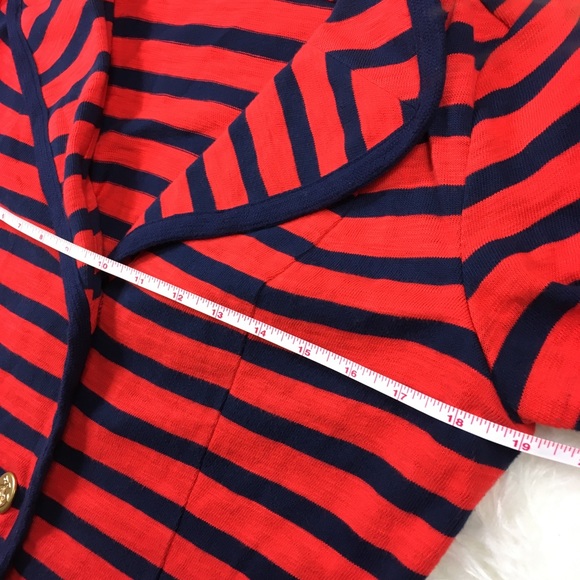 CAbi Red and Navy Striped Knit Blazer - Picture 4 of 6